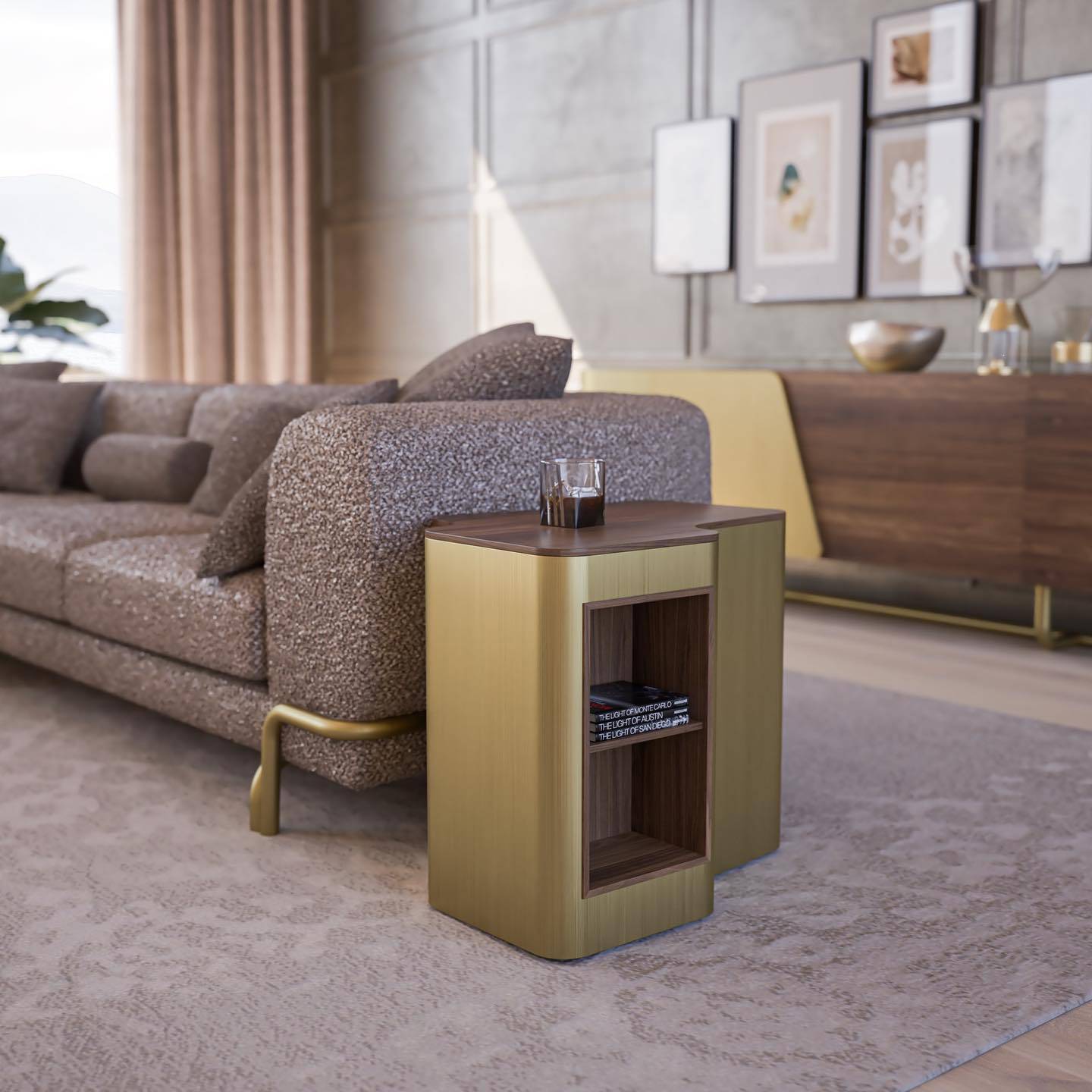 Giallo Gold Side Table Glost-039G