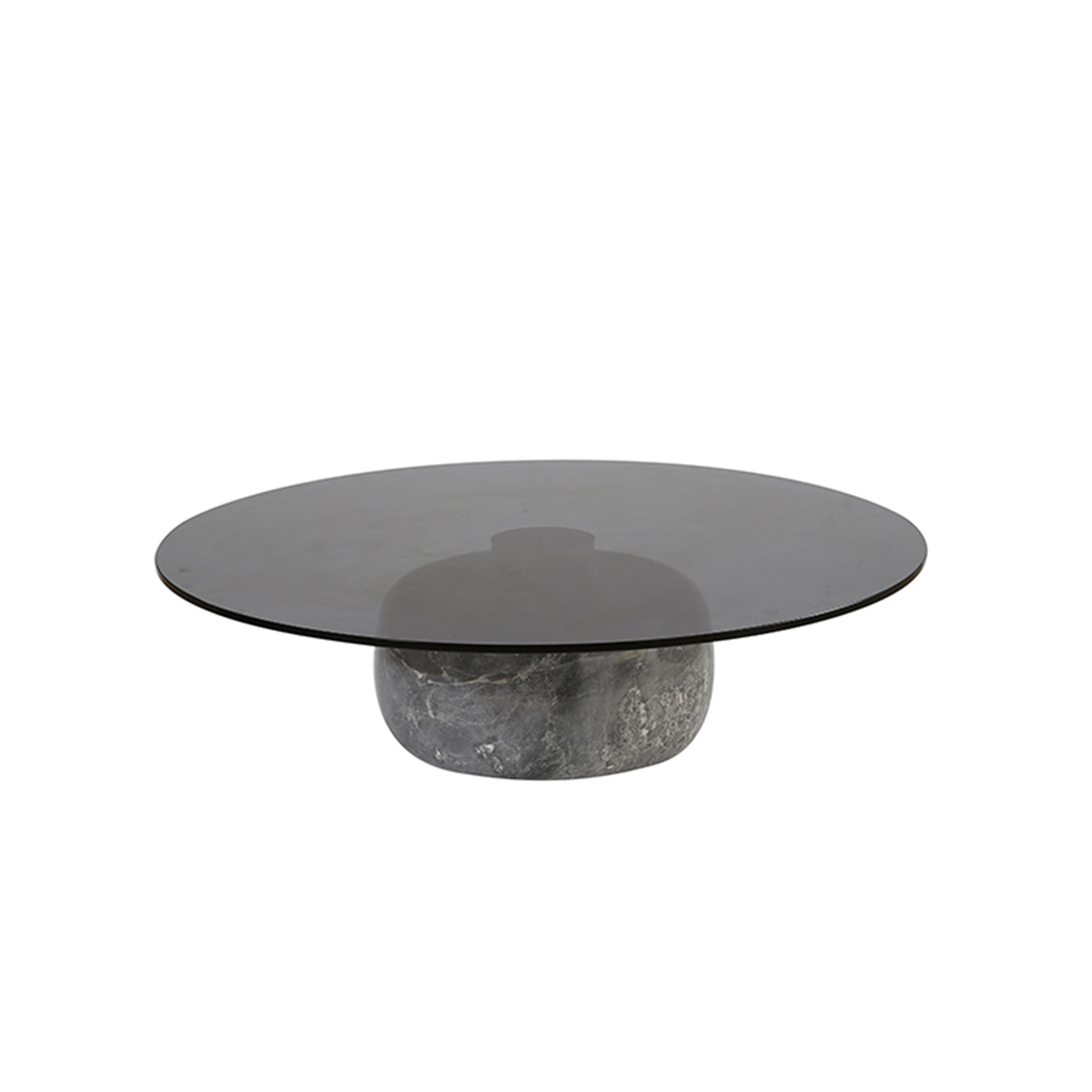 Minimal Grey Glass & Marble Round Coffee Table Ct8683-Sg