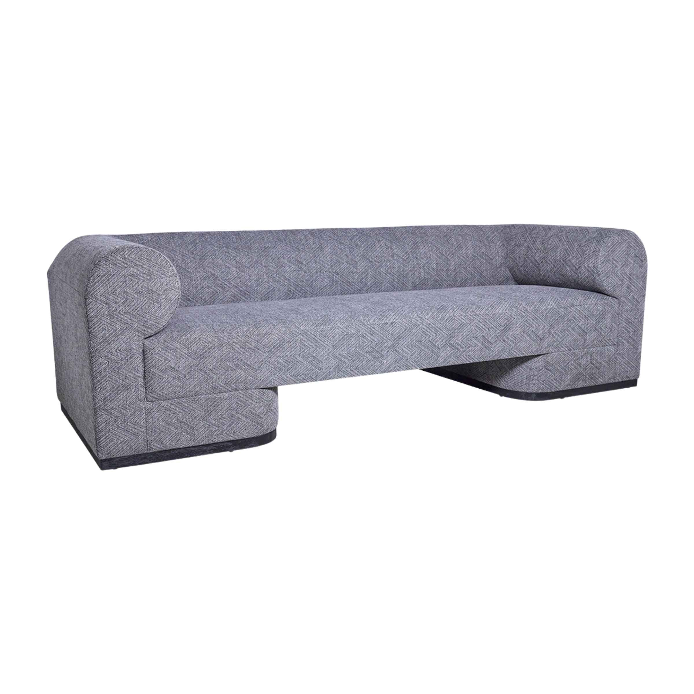 Modern Sofa With Black Oak Base - Gray 17045-03