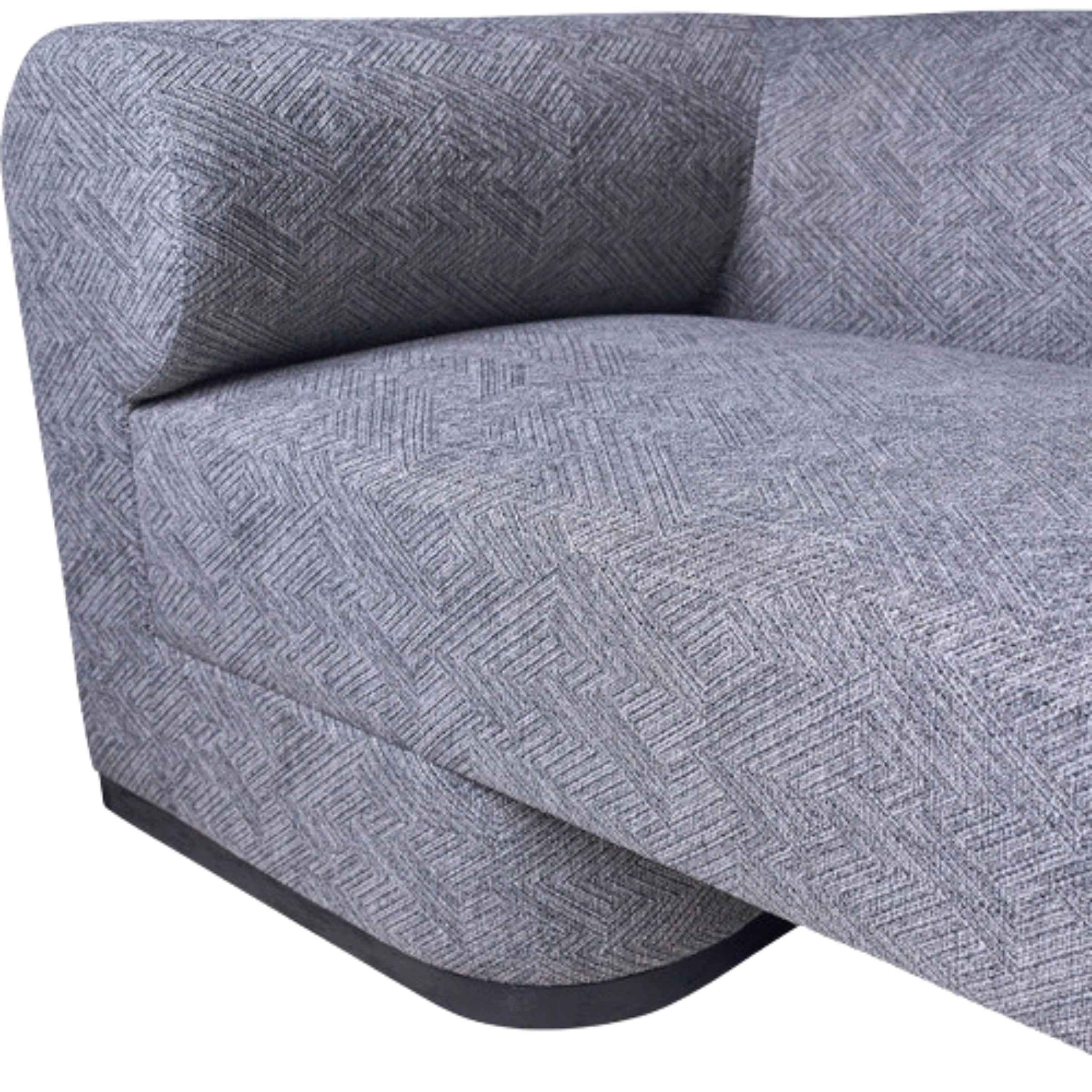 Modern Sofa With Black Oak Base - Gray 17045-03