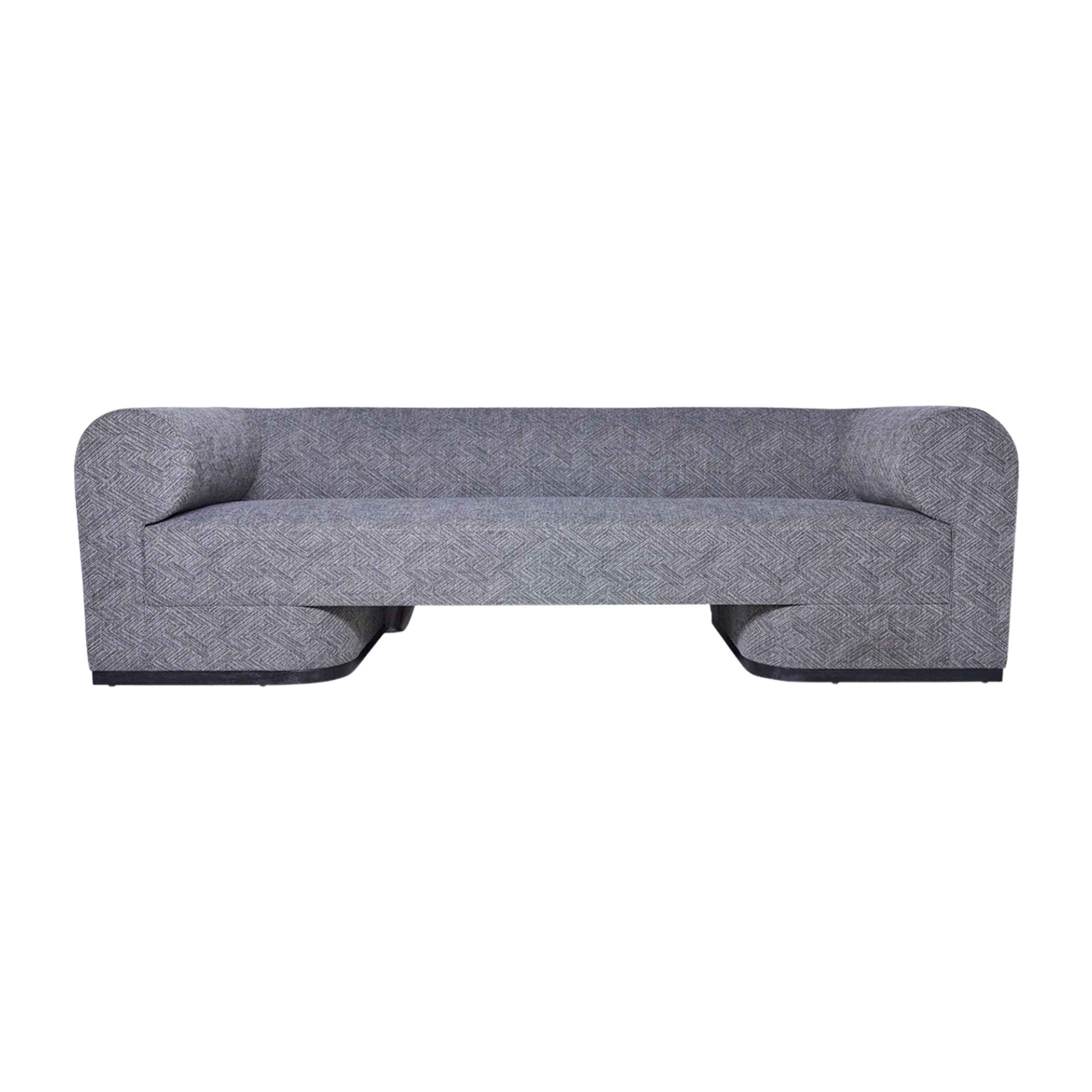 Modern Sofa With Black Oak Base - Gray 17045-03