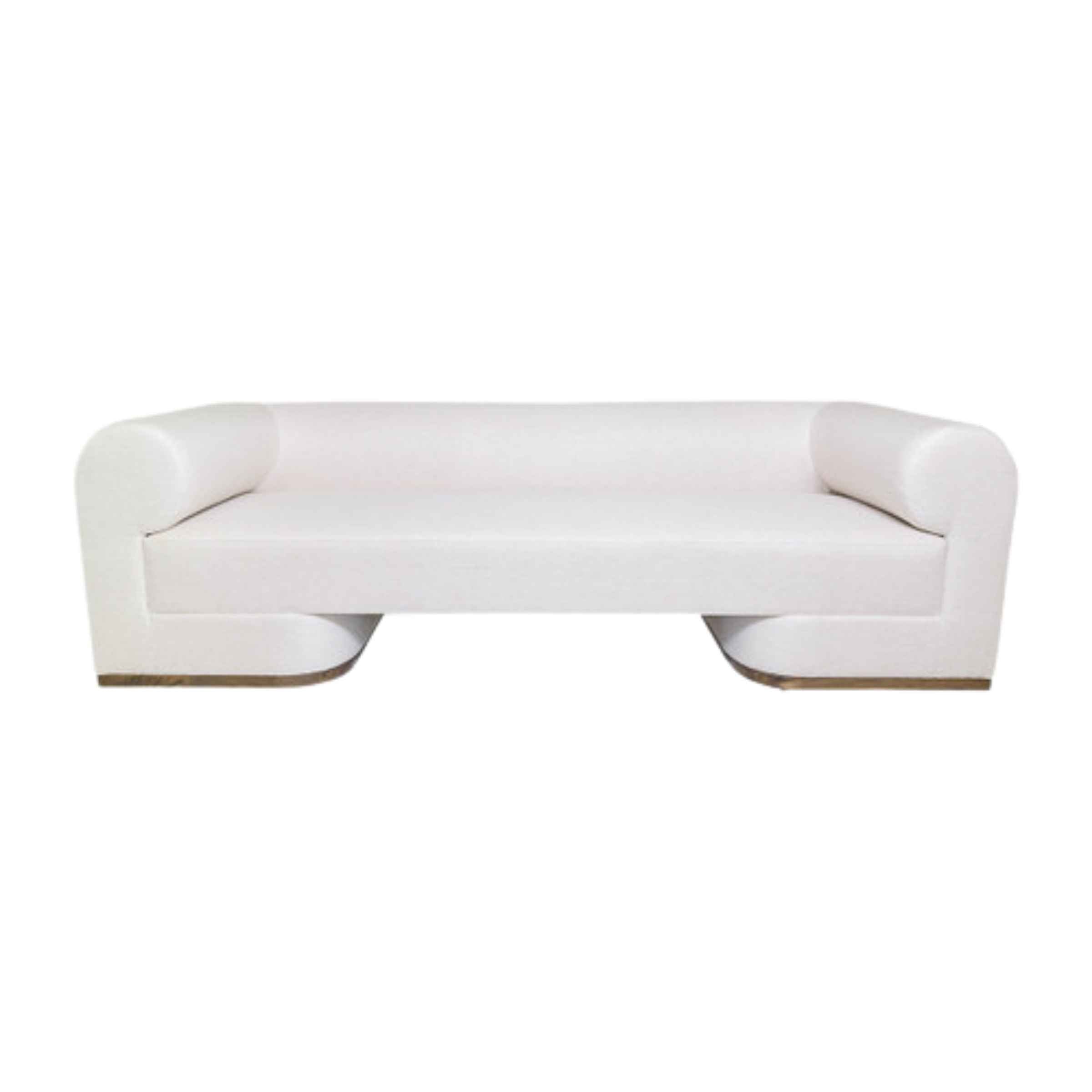 Modern Sofa With Black Oak Base - Ivory 17045-04