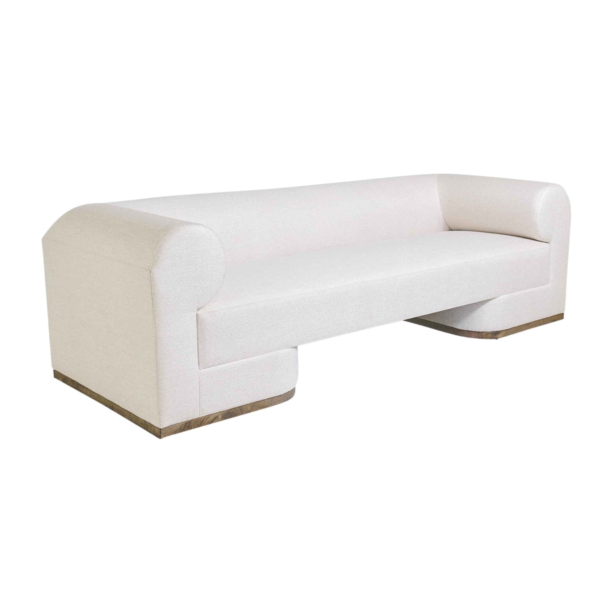 Modern Sofa With Black Oak Base - Ivory 17045-04