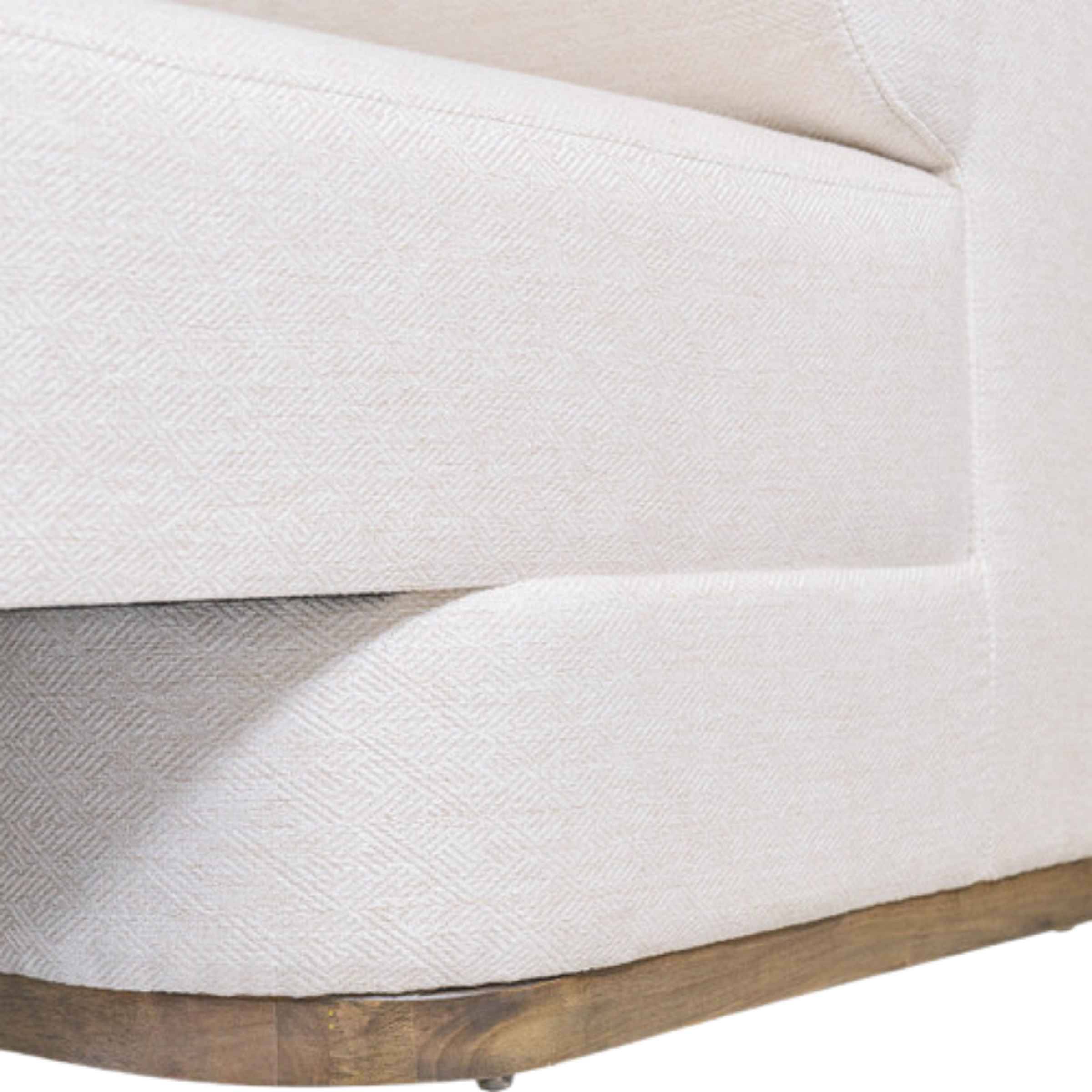 Modern Sofa With Black Oak Base - Ivory 17045-04