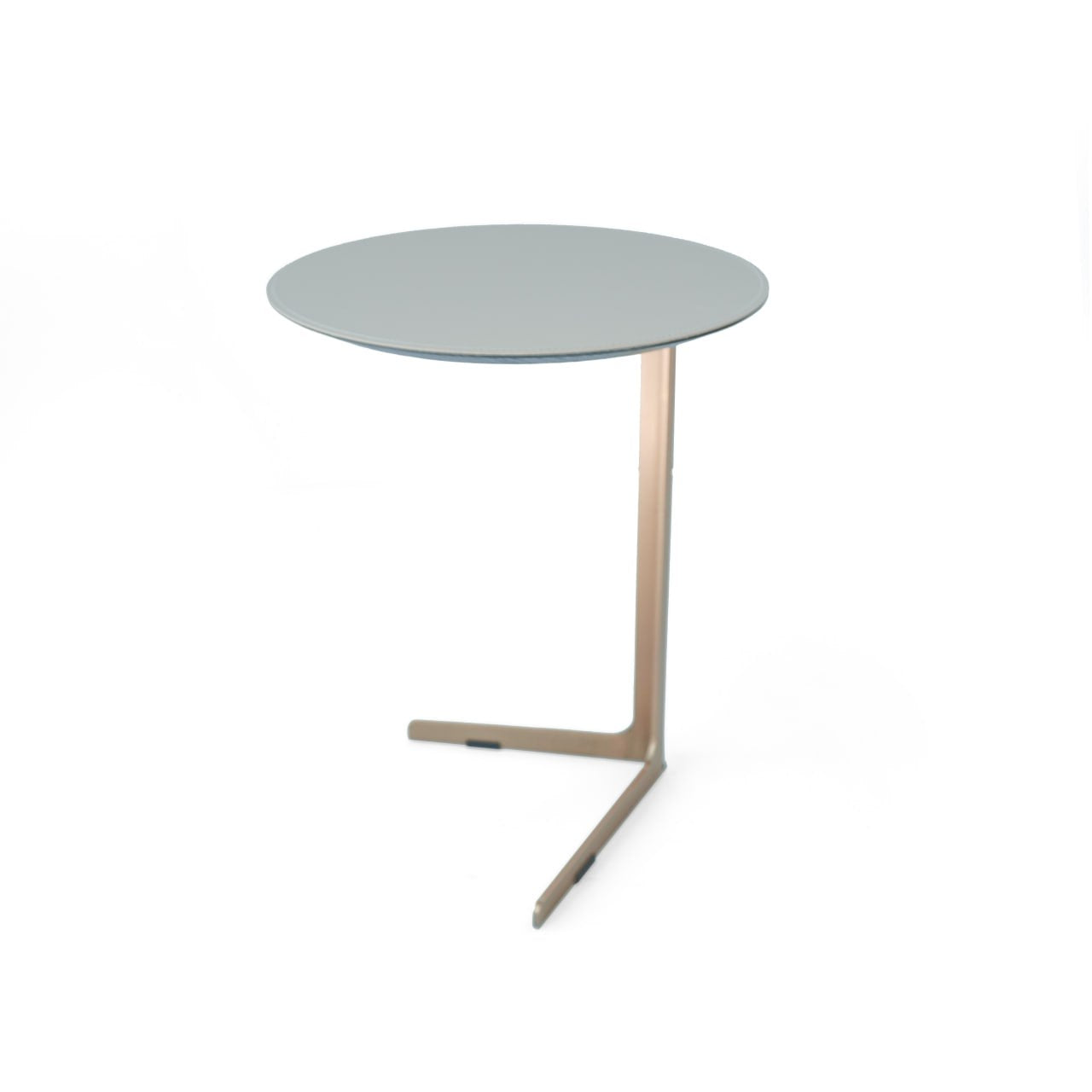 Golden Legs Saddle Leather Side Table MLL-D75/G