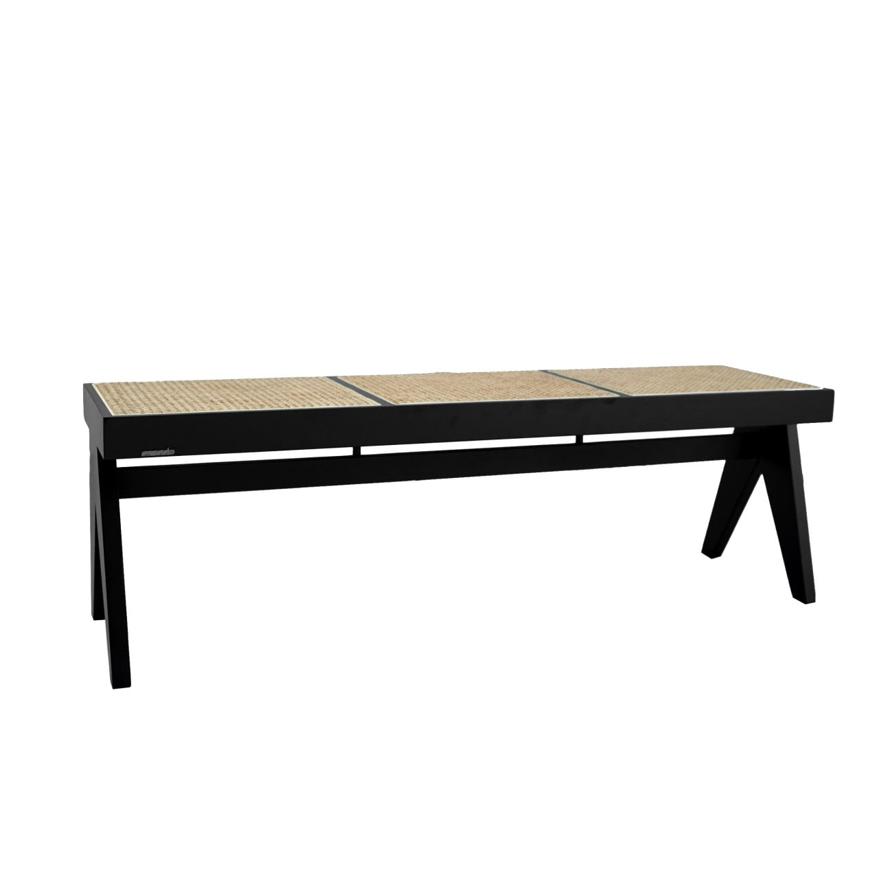 Natural Black with Natural Mesh Wood Bench MLL-WB01Black