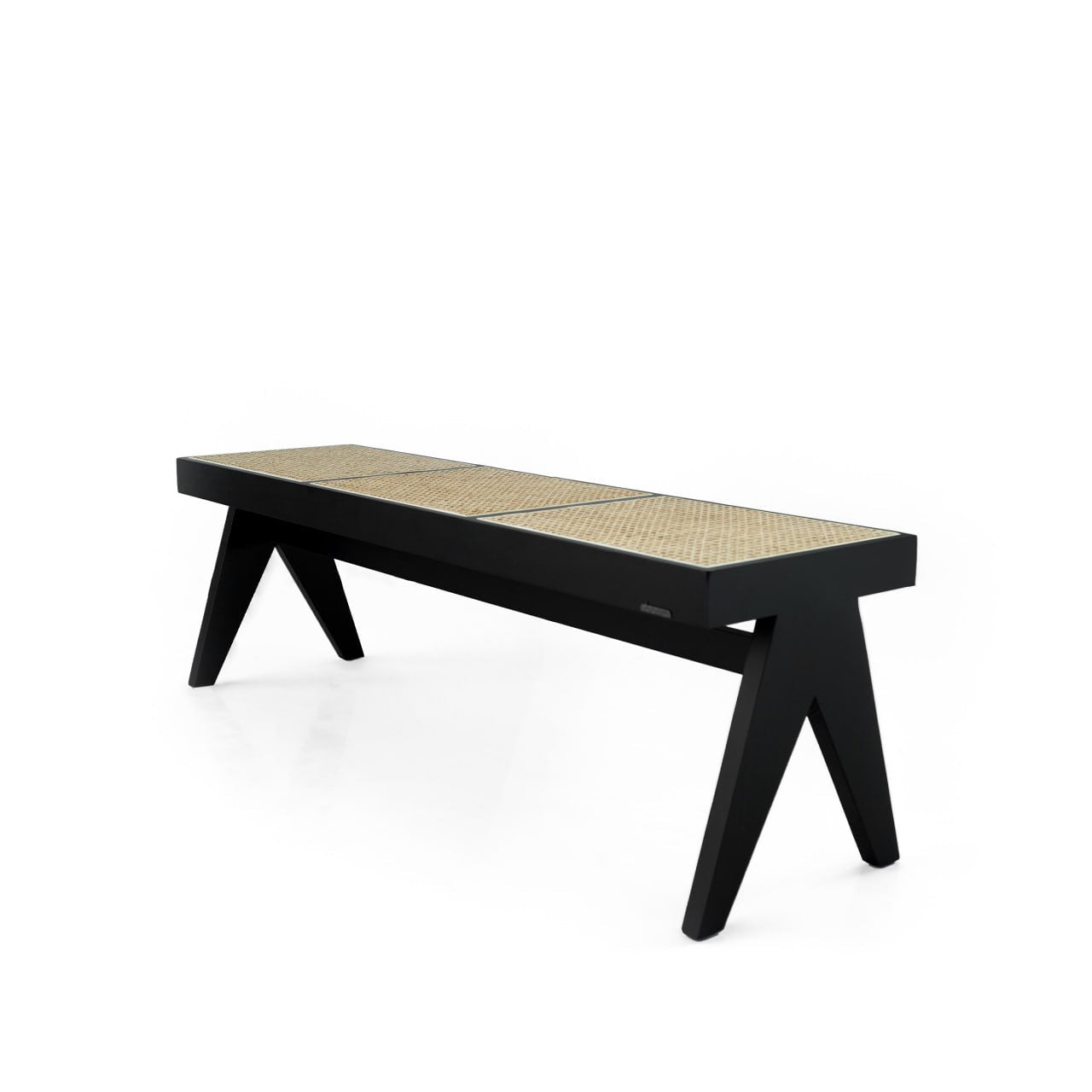 Natural Black with Natural Mesh Wood Bench MLL-WB01Black