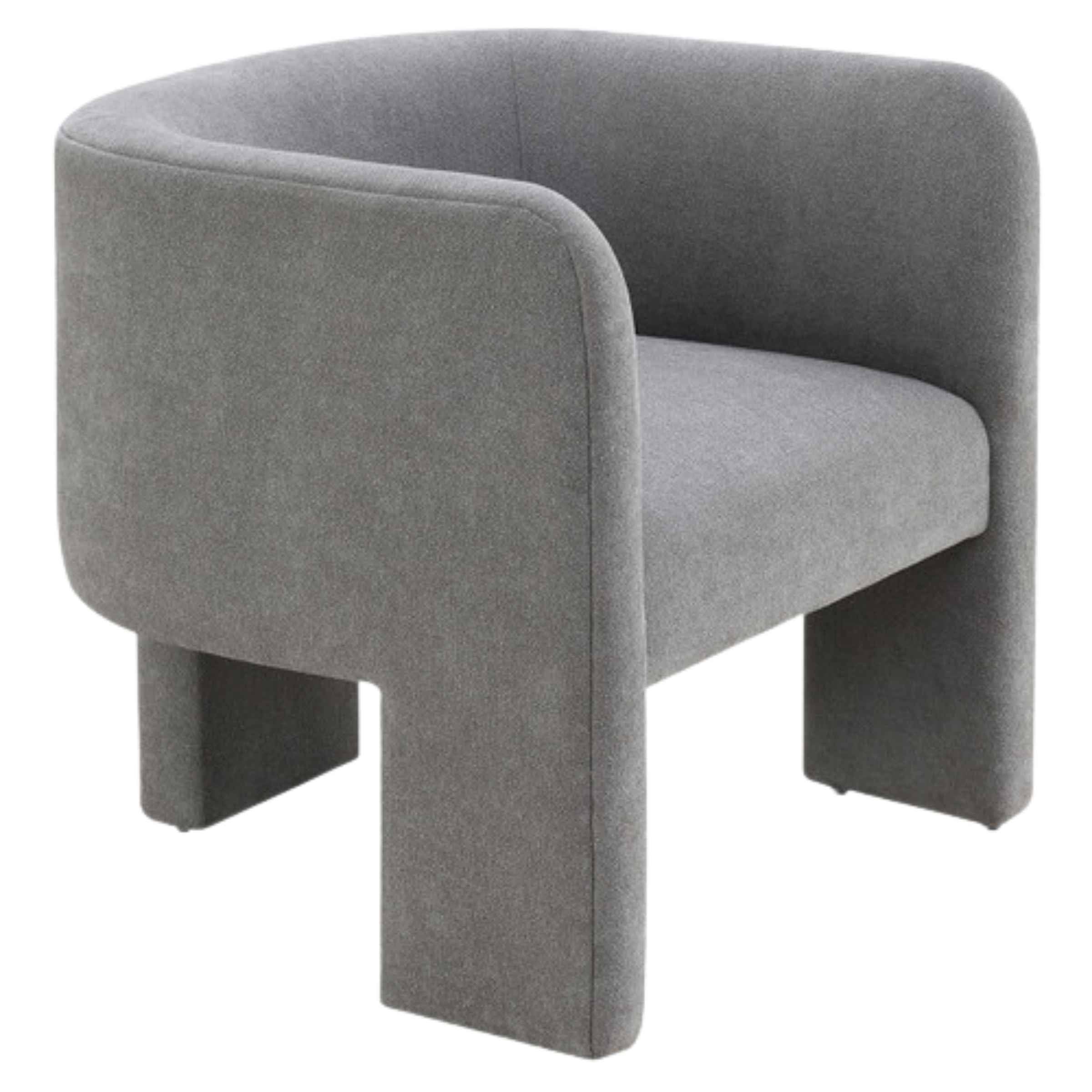 Rounded Back Tripod Chair - Grey 17044-01