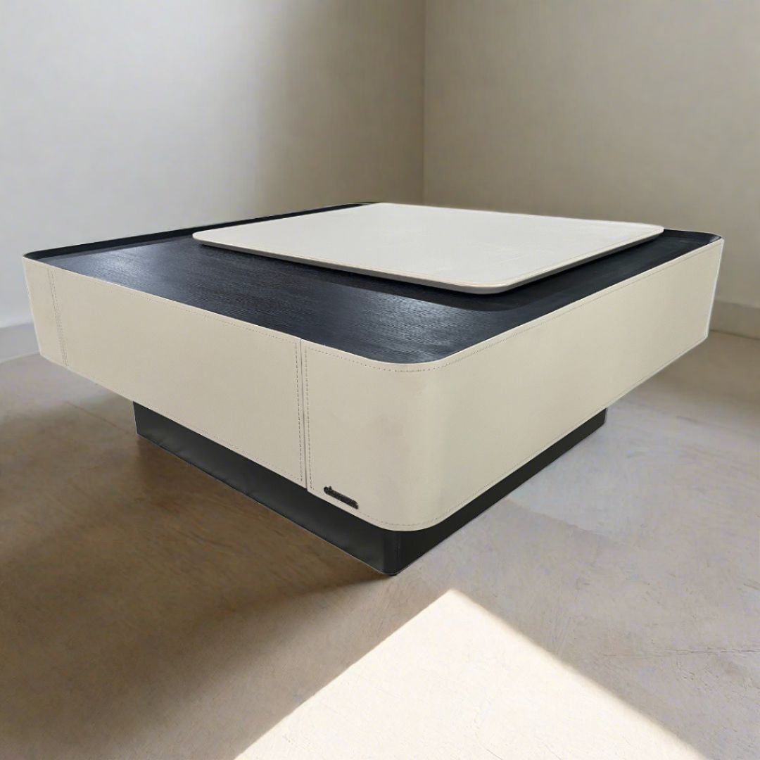 Saddle Leather Veneer Coffee Table MLL-D110