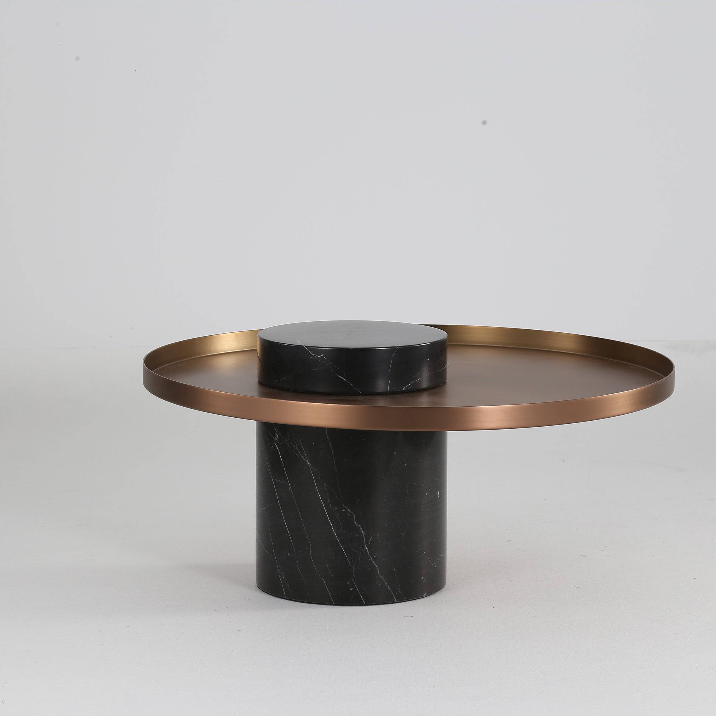 Solid Black Marble Side Table  St8699-70