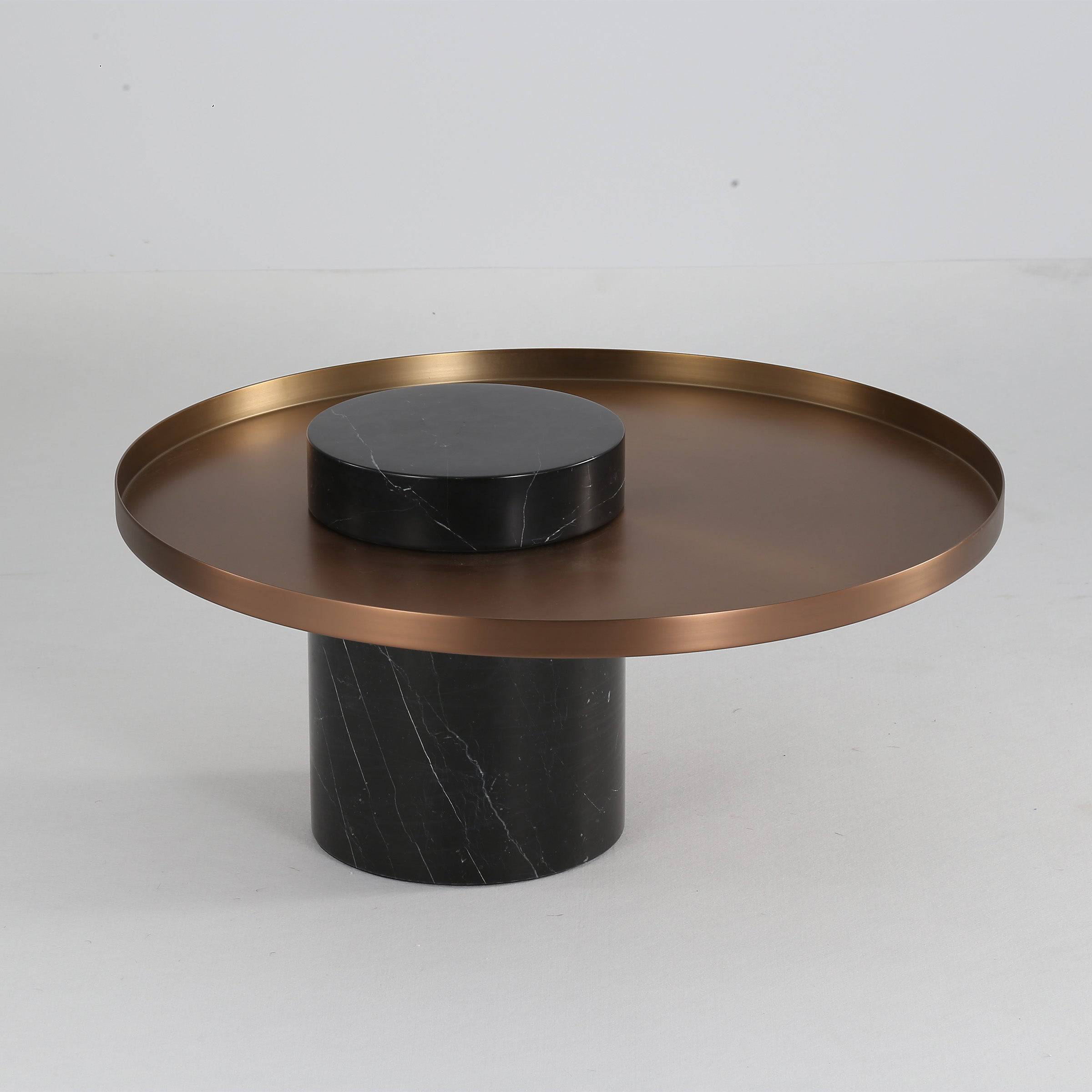 Solid Black Marble Side Table  St8699-70