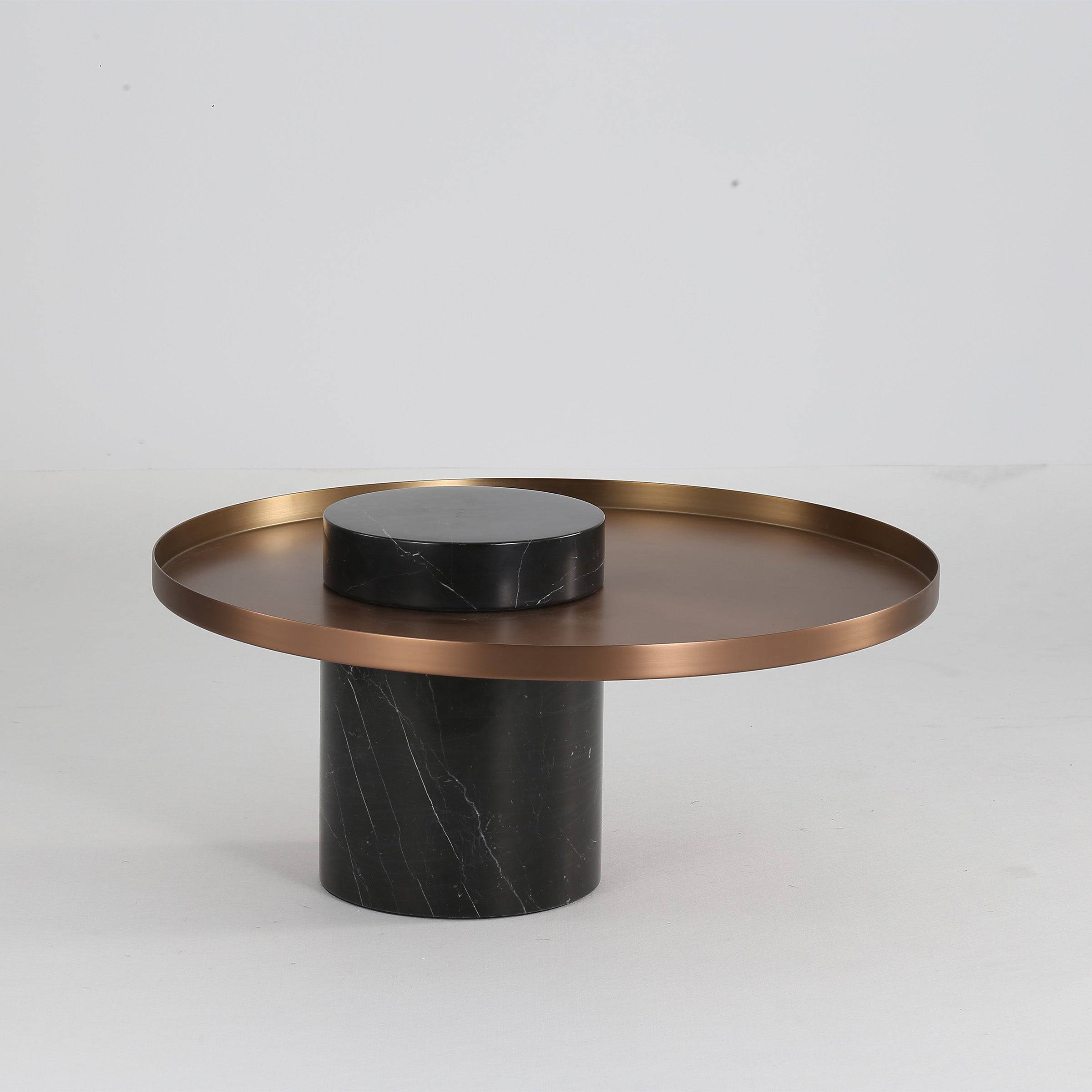 Solid Black Marble Side Table  St8699-70