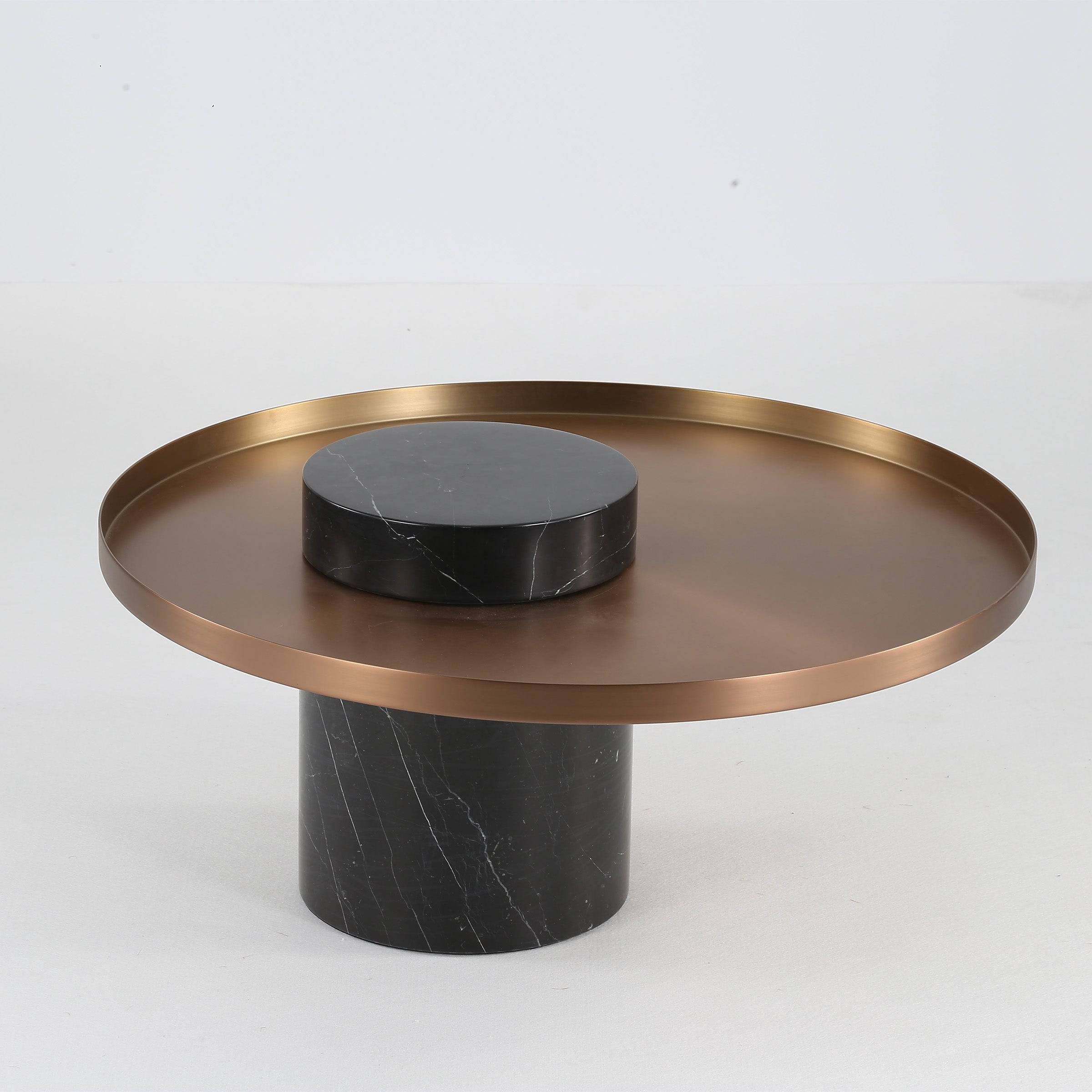 Solid Black Marble Side Table  St8699-70