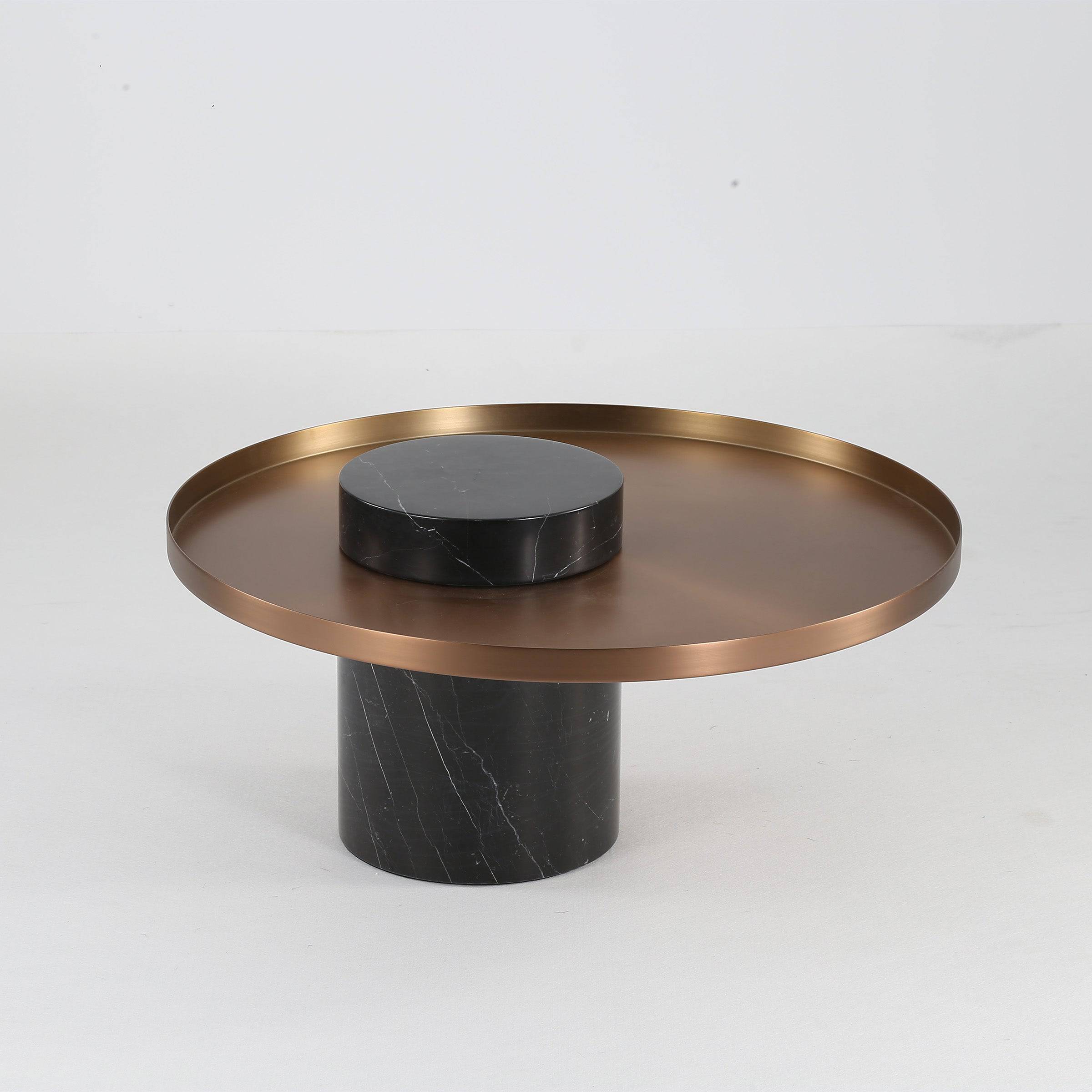 Solid Black Marble Side Table  St8699-70