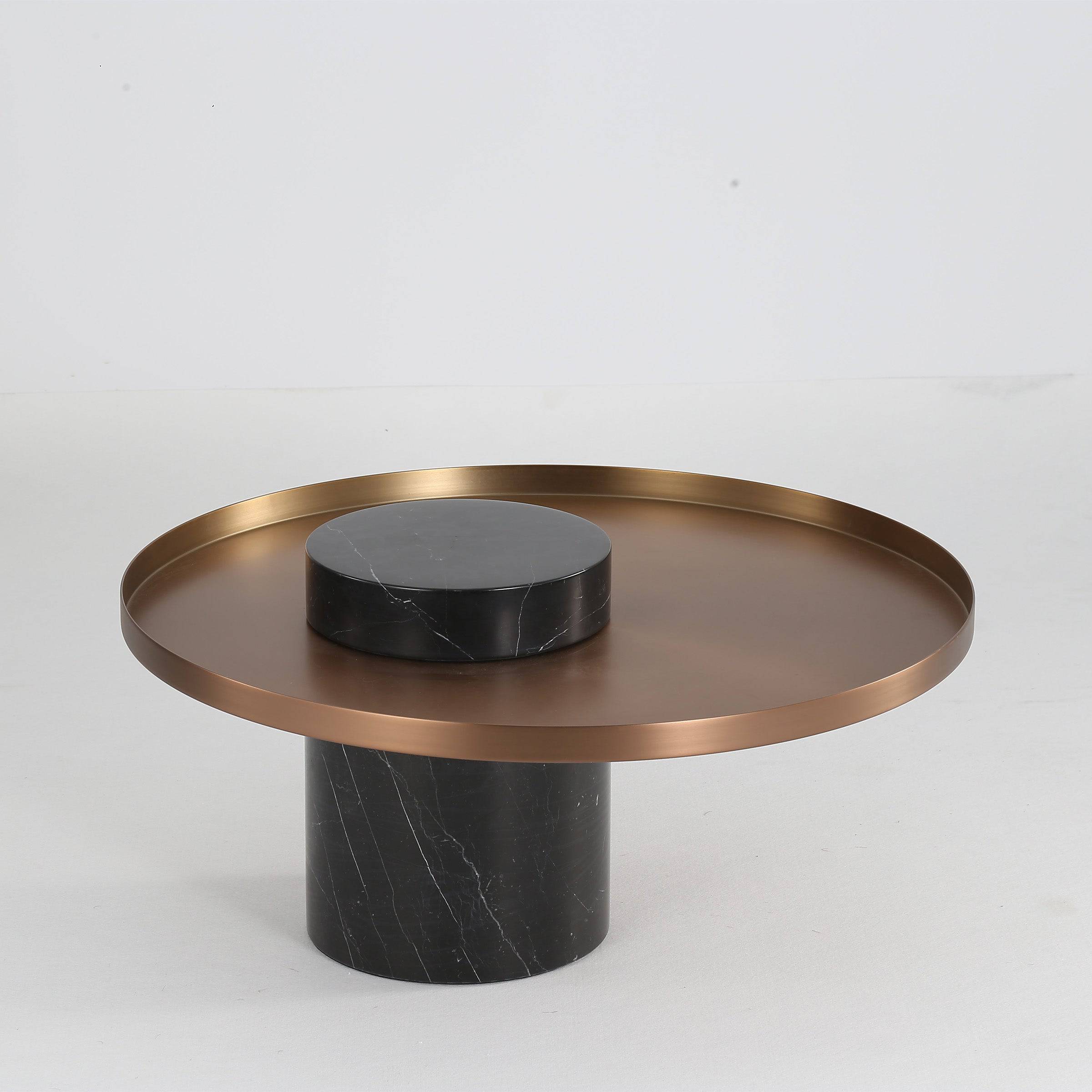 Solid Black Marble Side Table  St8699-70