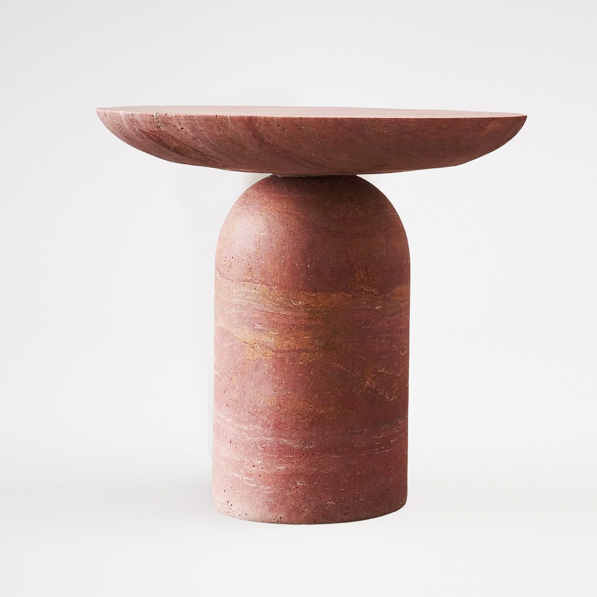 Pre order 75 Days Delivery - Red Travertine Side Table JA009-A